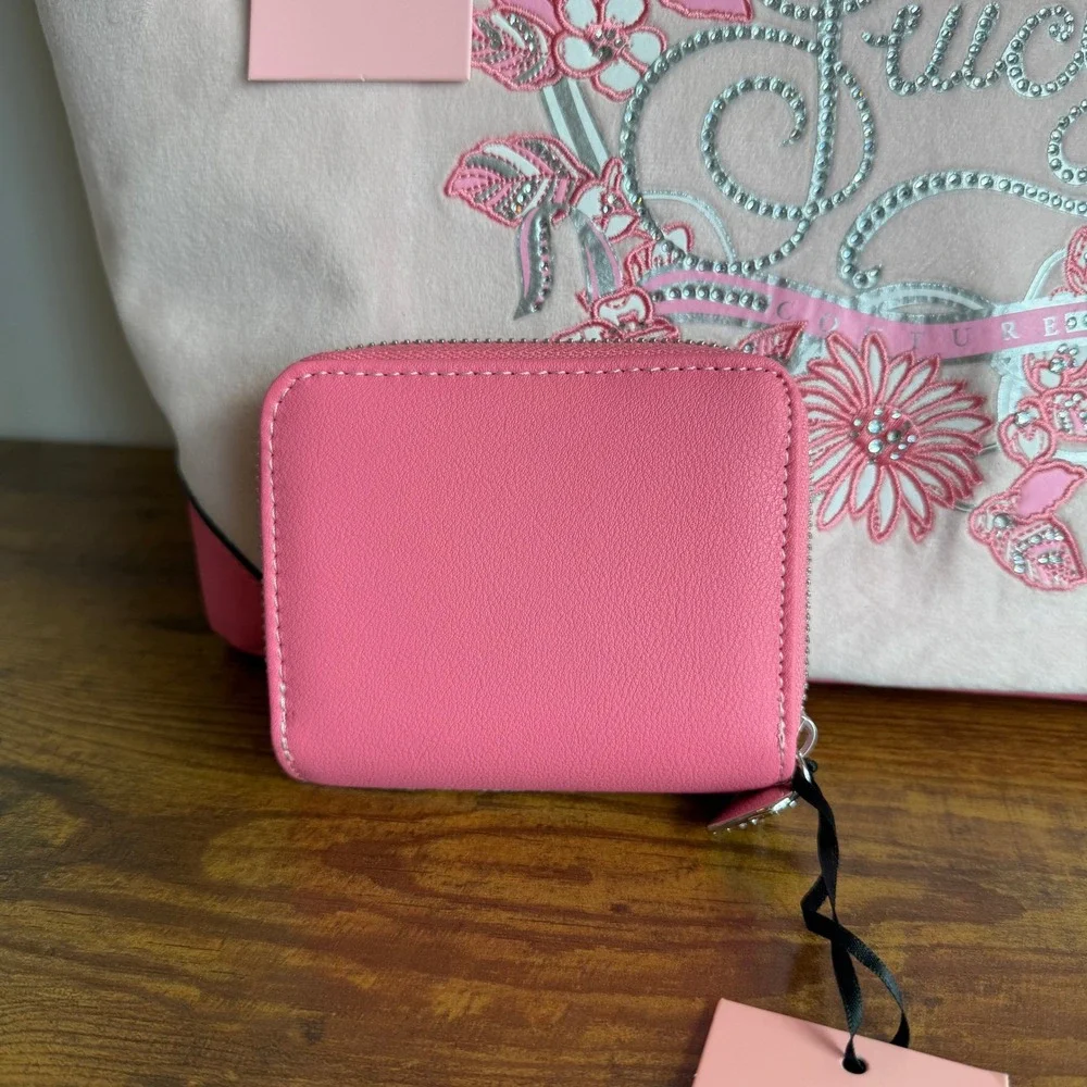 New Juicy Couture Juicy In Bloom Pink Tote Shoulder Handbag Wallet Set Y2K Cute